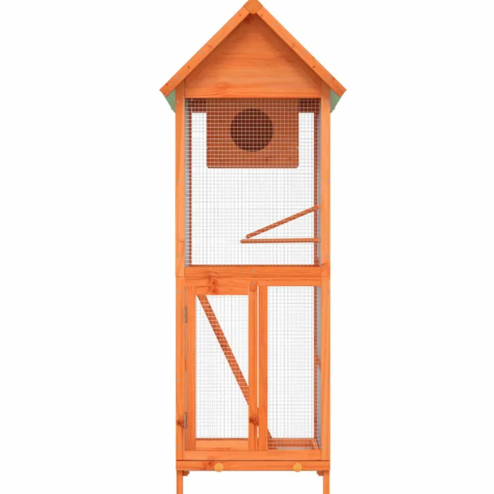 Vidaxl - Maison à oiseaux marron 60x58,5x160 cm bois massif de pin Sale
