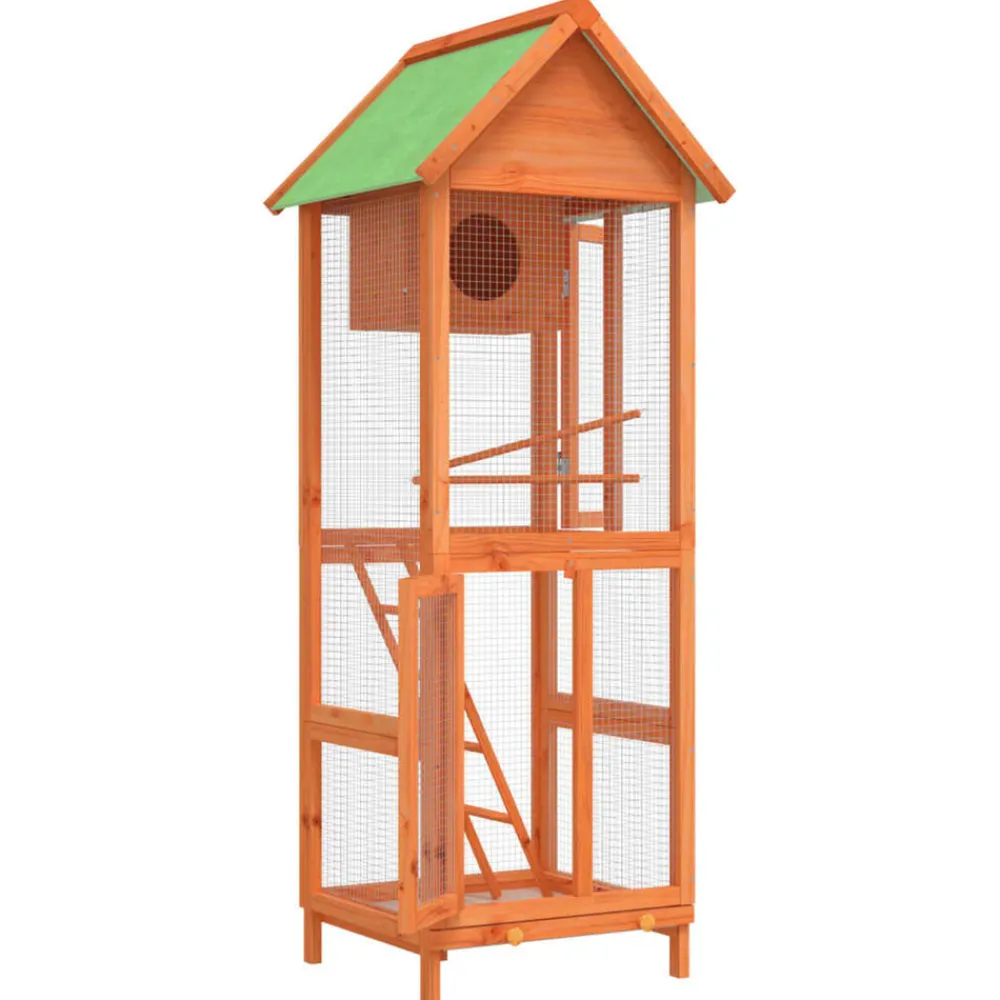 Vidaxl - Maison à oiseaux marron 60x58,5x160 cm bois massif de pin Sale