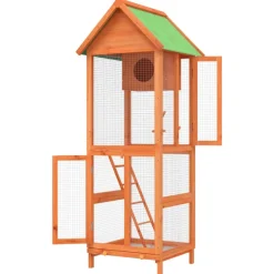 Vidaxl - Maison à oiseaux marron 60x58,5x160 cm bois massif de pin Sale