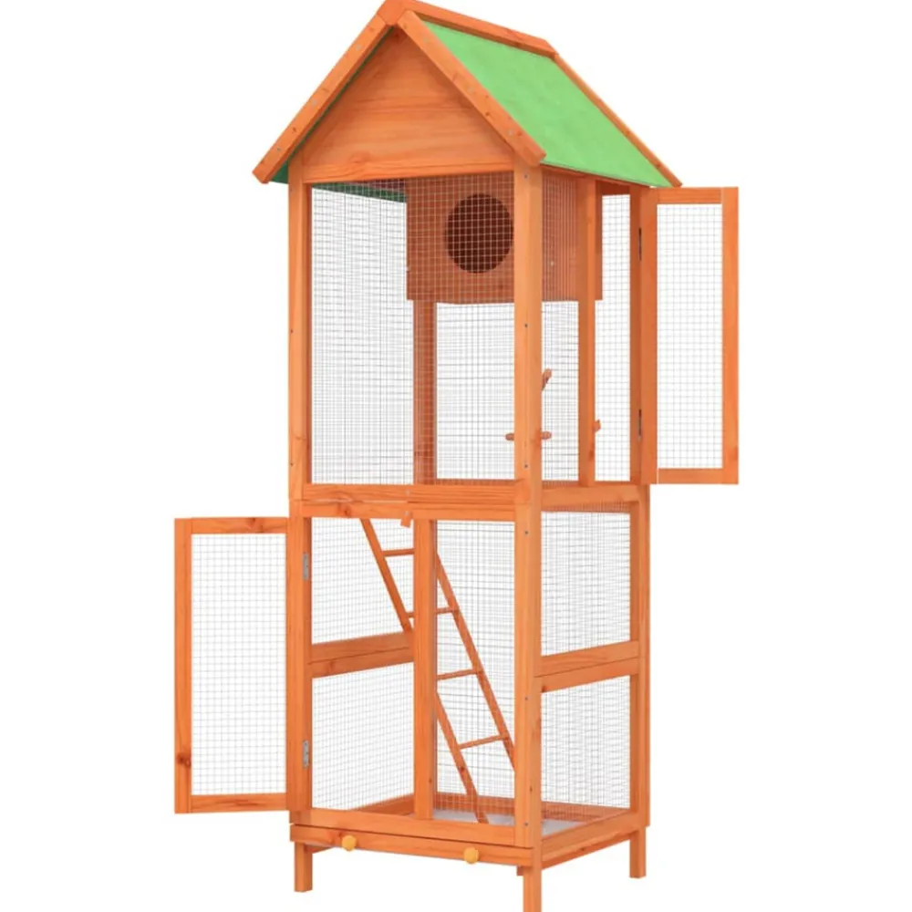 Vidaxl - Maison à oiseaux marron 60x58,5x160 cm bois massif de pin Sale