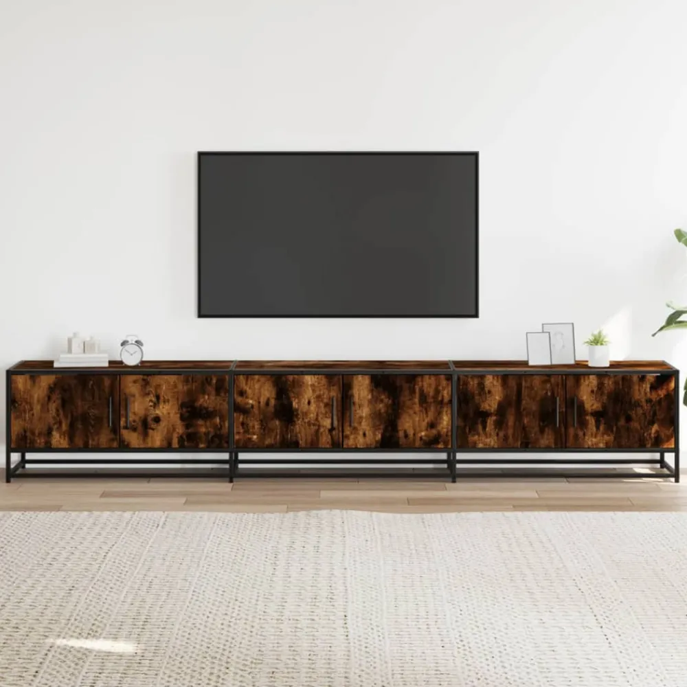 Vidaxl - Meuble tv chêne fumé 240x35x41 cm bois d'ingénierie New