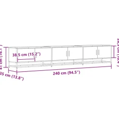 Vidaxl - Meuble tv chêne fumé 240x35x41 cm bois d'ingénierie New