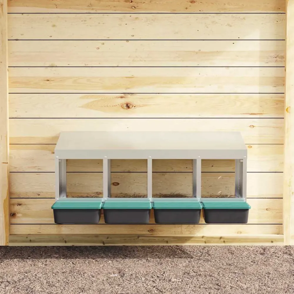 Vidaxl Poulaillers, Clapiers Et Accessoires | - Nichoir à poules4 compartiments, fixation murale, acier galvanisé