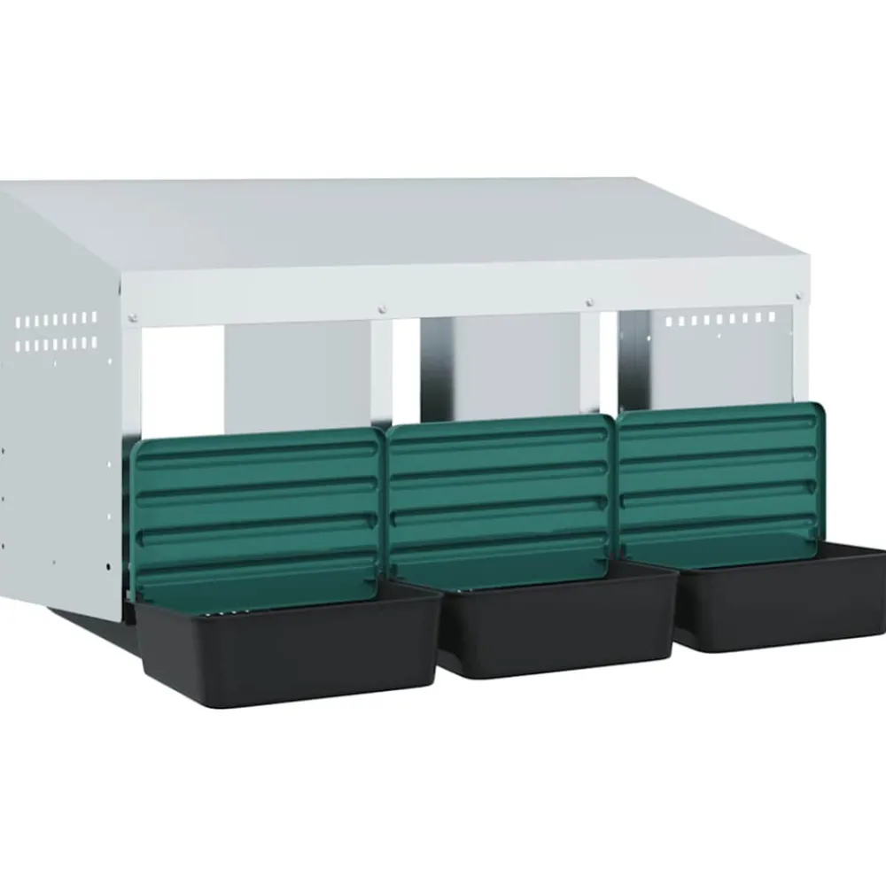 Vidaxl Poulaillers, Clapiers Et Accessoires | - Nichoir à poules3 compartiments, fixation murale, acier galvanisé