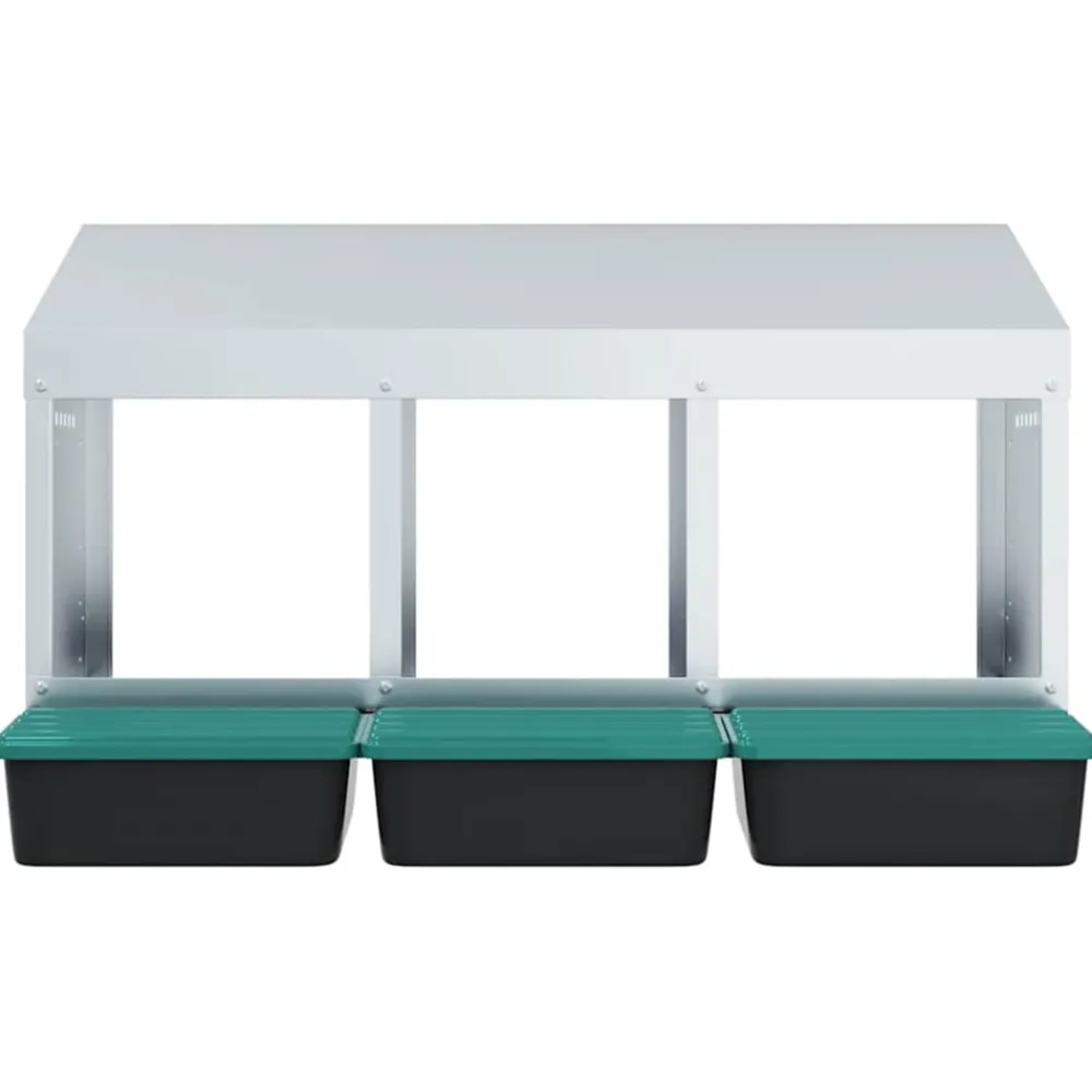 Vidaxl Poulaillers, Clapiers Et Accessoires | - Nichoir à poules3 compartiments, fixation murale, acier galvanisé