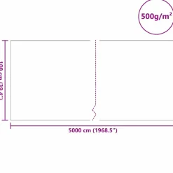 Vidaxl Bassins Et Fontaines | - Polaire pour piscine gris 1 x 50 m polyester et coton