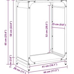 Vidaxl Bois Et Accessoires De Cheminées | - Portant de bois chauffage vert olive 44x28x65 cm