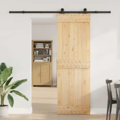 Vidaxl Mercerie | - Porte coulissante et kit de quincaillerie 70x210 cm pin massif