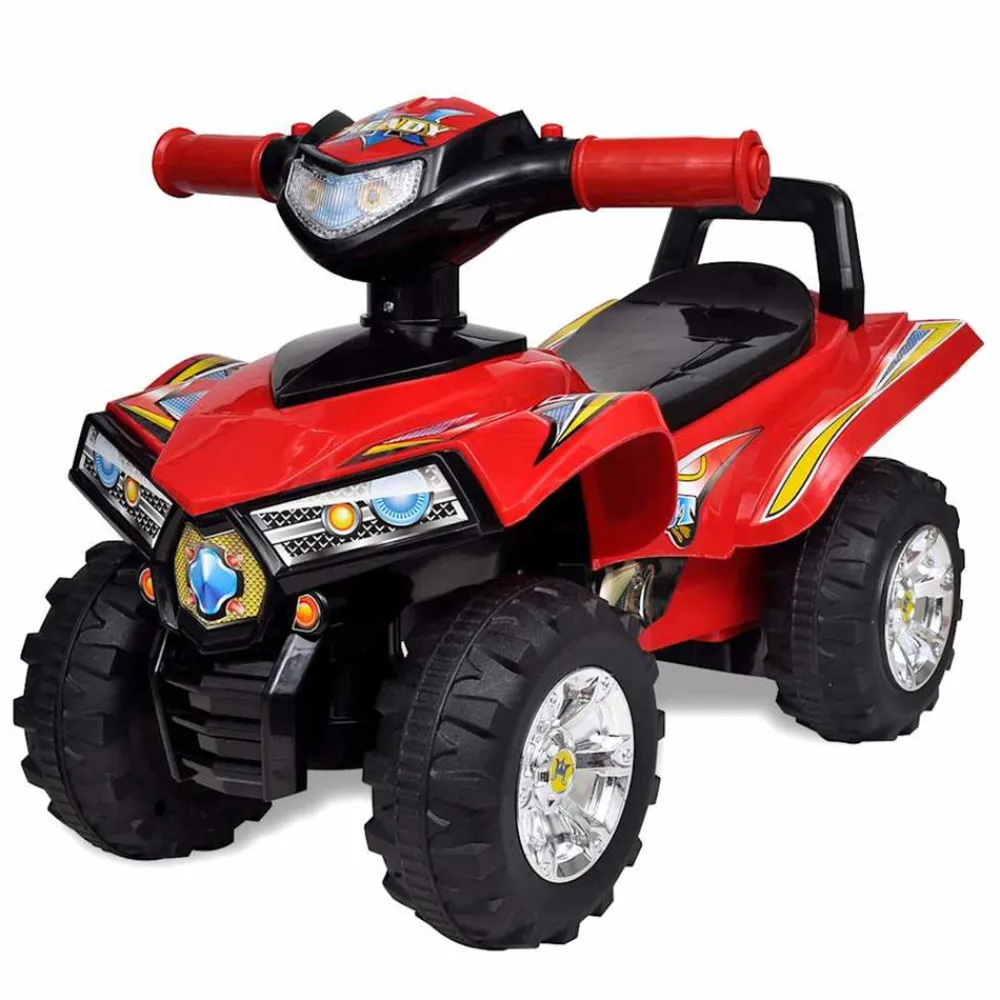 VidaXL Bijoux Et Perles | - Quad à chevaucher enfant rouge avec son et lumière