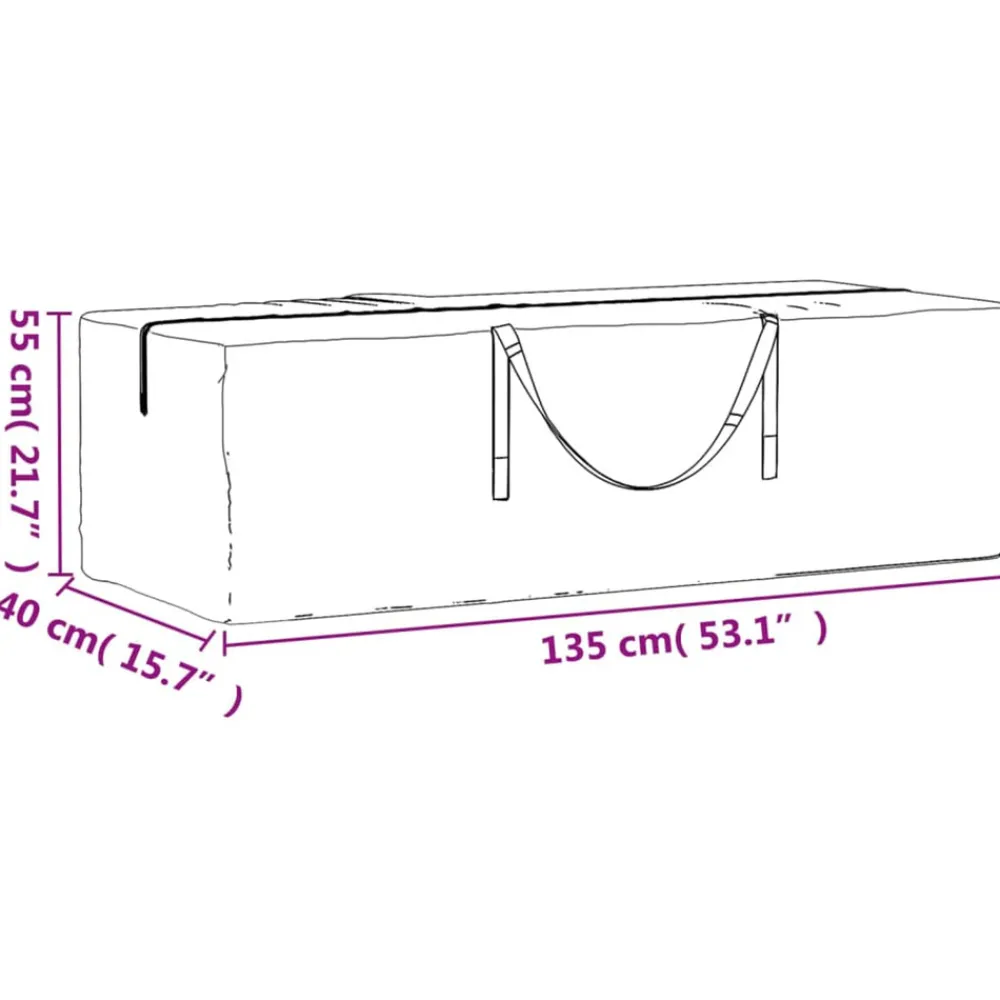 VidaXL Entretien Du Mobilier | - Sac de rangement pour coussins de jardin noir 135x40x55 cm pe