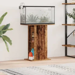 VidaXL Pompes, Filtres, Chauffages Et Accessoires | - Support d'aquarium vieux bois 36x60,5x72,5 cm bois d'ingénierie