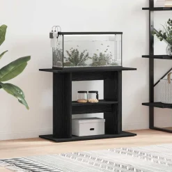 VidaXL Pompes, Filtres, Chauffages Et Accessoires | - Support pour aquarium chêne noir 80x35x60cm bois d'ingénierie