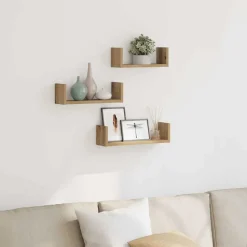Vidaxl Mobilier D'Intérieur | - Étagères murales 3 pcs chêne artisanal bois d'ingénierie