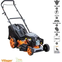 Villager - Tondeuse thermique mulching 146cc 4 en 1 coupe 46cm prime 4011t Discount