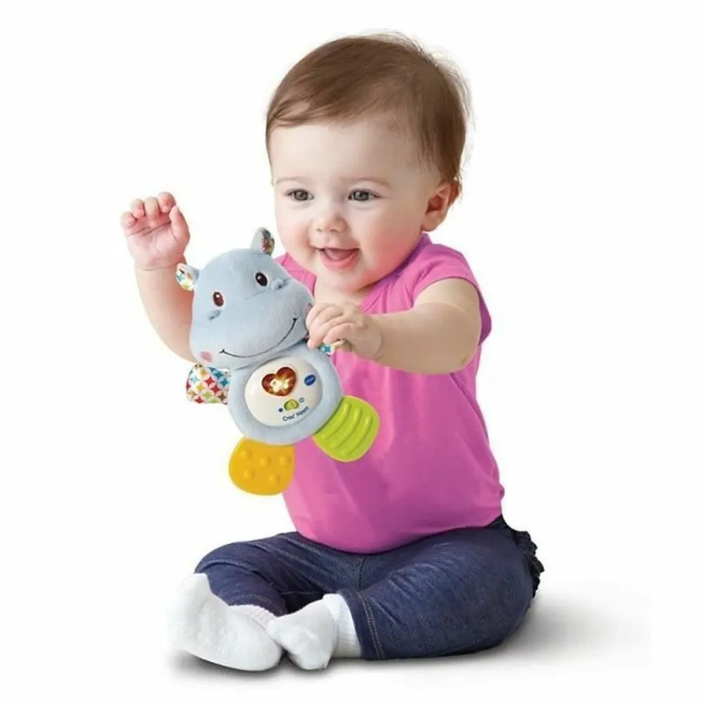 Vtech Baby - Hochet croc'hippo - peluche texturée bleue Best