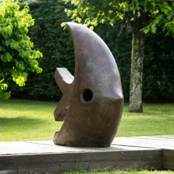 Wanda Collection Objets De Décoration | - Grande sculpture moderne poisson 100 cm brun