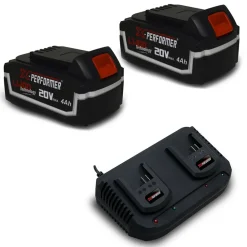 X-performer - Pack 2 batterie concept 20v lithium 4 ah pour la gamme d'outils electro-portatifs + double chargeur