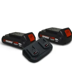 X-performer - Pack 2 batteries concept 20v lithium 2 ah pour la gamme d'outils electro-portatifs + double chargeur