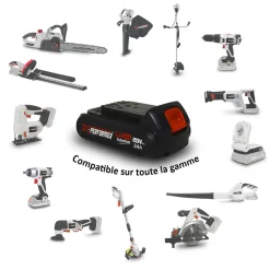 X-performer Taille-Haies, Tronçonneuses Et Élagueuses | - Tronçonneuse 40v (2x20v) xptro40li-2b - double sécurité - graissage auto + 2 batteries 2 ah - chargeur