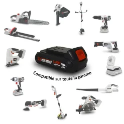 X-performer Taille-Haies, Tronçonneuses Et Élagueuses | - Tronçonneuse 40v (2x20v) xptro40li-2b - double sécurité - graissage auto + 2 batteries 2 ah - chargeur