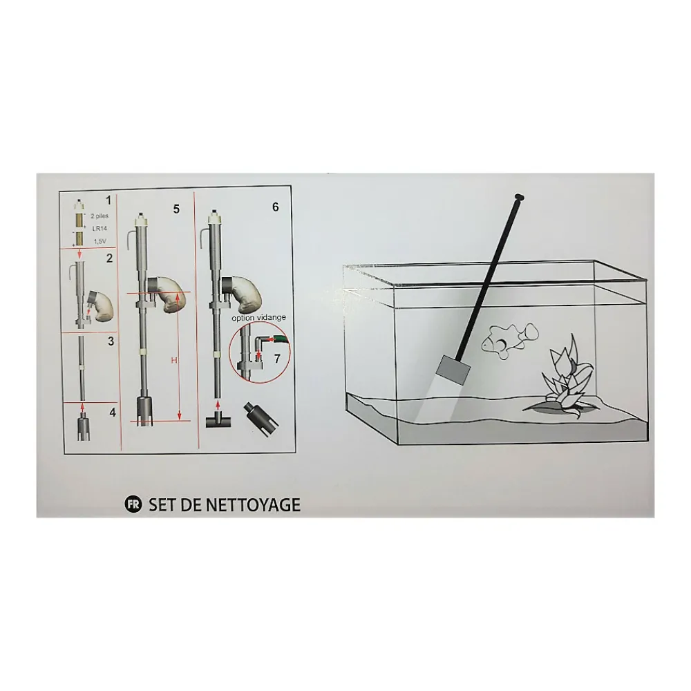 Zolux - Kit de nettoyage aquarium aspirateur + racloir + épuisette Discount